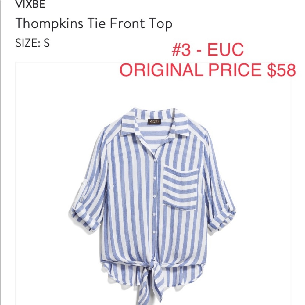 Vixbe Thompkins tie front top